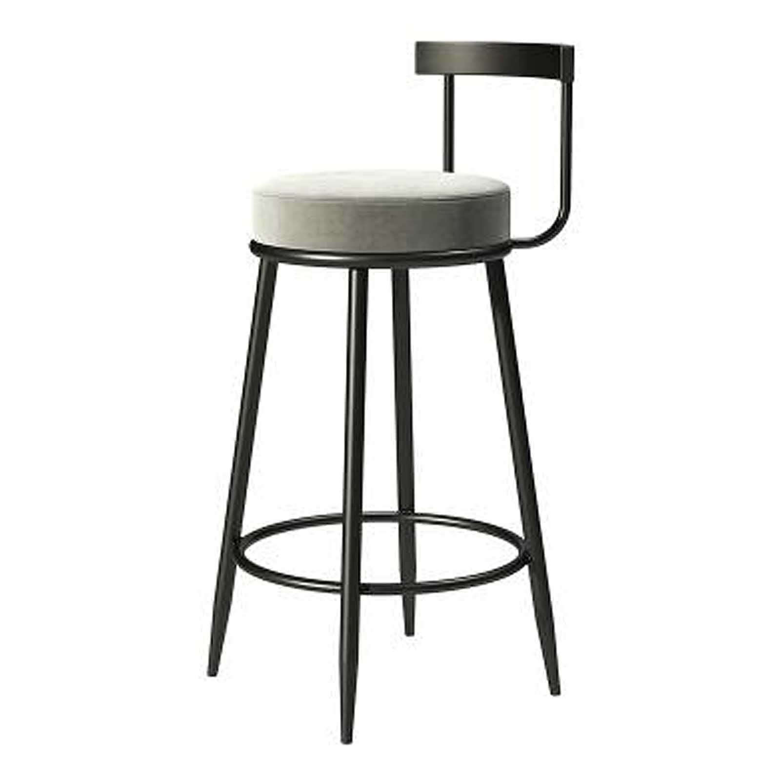 Tabouret de bar en métal avec dossier pour chaise de salle à manger haute
