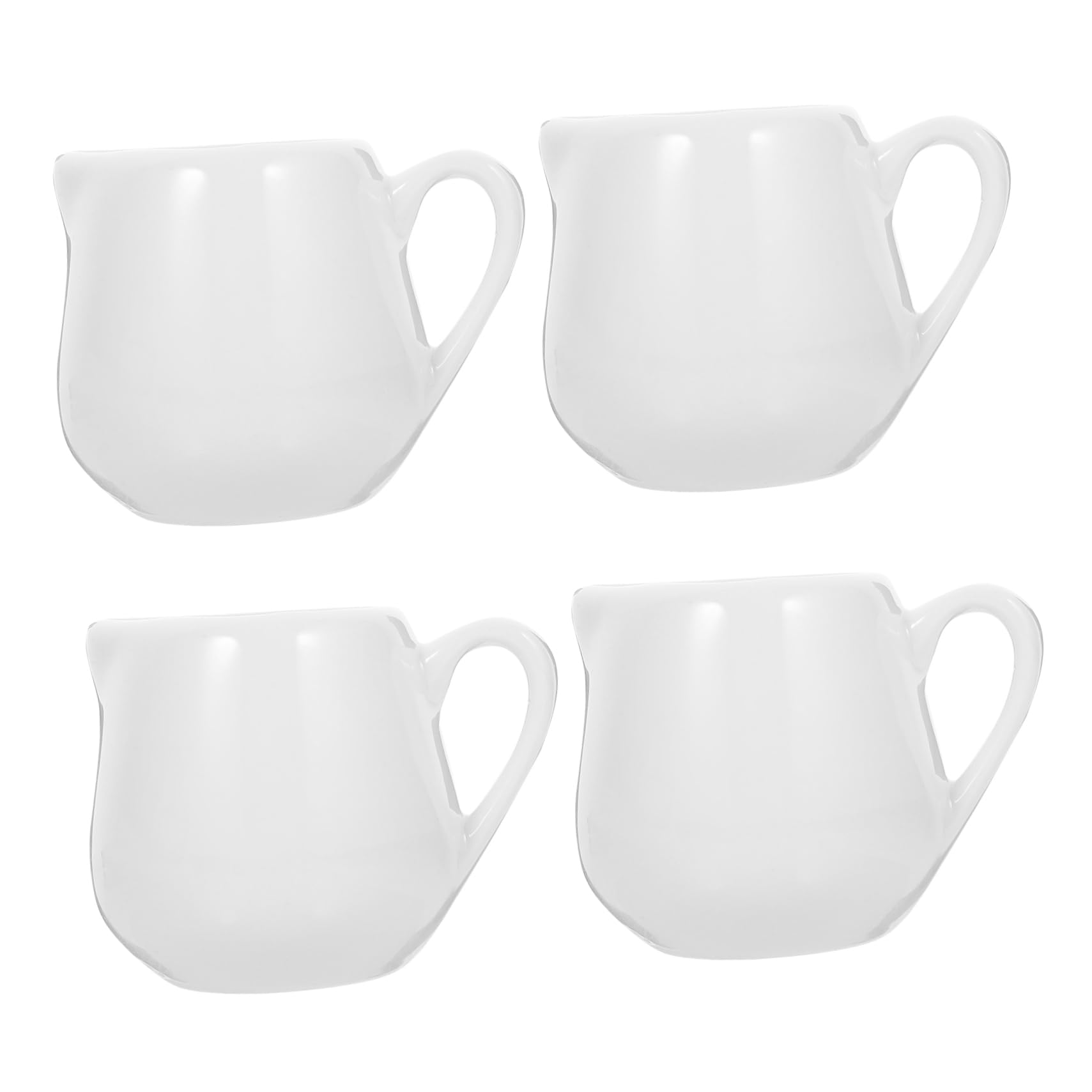 OFFSCH Mini Sauce Jugs Ceramic Milk Jugs Sauce Cups Milk Handle Coffee Spout White Porcelain