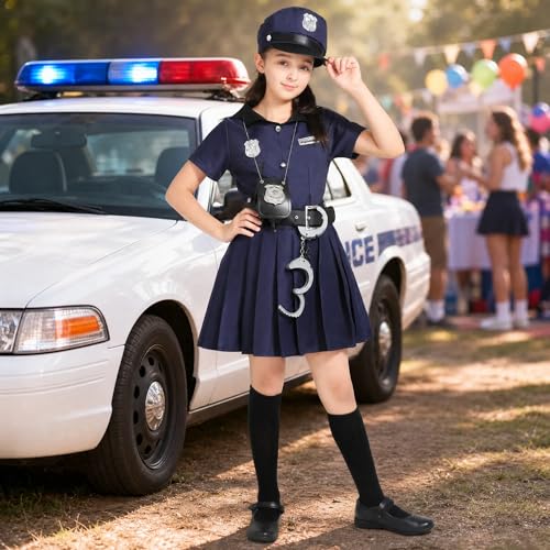 Disfraz de policía para niñas 3-14 años miniatura 4
