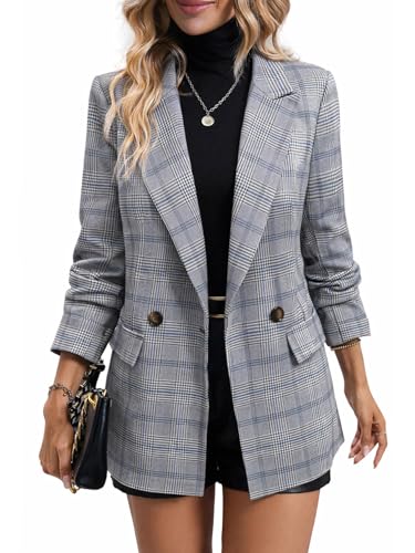 Mina Self Blue Blazer Jacket For Women 2026 Dressy Casual Suits Dress Outfits Cardigans Para Mujer Lightweight Womens Trendy Boyfriend Professional Fashion Dressy Ladies Women's Blazers & Suit Jackets