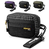 登山ポーチ 小型 小物入れ イヤホンケース ミニポーチ カラビナ付き 耐衝撃 ICカード 現金 コイン入れ 収納 落下防止 撥水 多機能 登山 お釣り アウトドア 旅行 日常 (ブラック)