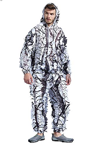 Gocher Camouflage Jacht 3D Ghillie Pak Secretive Jacht Sneeuw Wilde Rits Ghillie Suit-(Ijsboom)