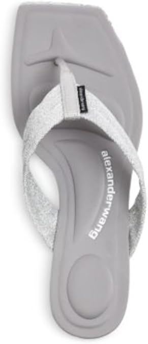 Alexander Wang Womens Jessie Metallic Glitter Heels Silver 37 Medium (B,M), 6.5