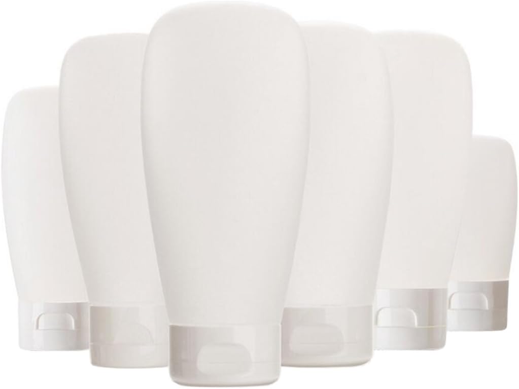 12Pcs Empty White Plastic Squeezed Facial Cleanser Makeup Comestic Soft Tube Bottle Container Vial Packaging Pot with Flip Cap for Body Bath Lotion Shower Gel Wash Shampoo Travel (30ML / 1oz)