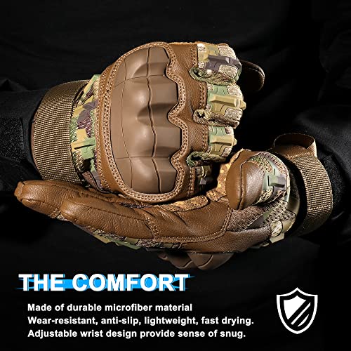 Wtactful Touch Screen Motorcycle Tactical Gloves For Men Airsoft Paintball Gear Mtb Bike Cycling Cross-Country Motorbike Atv Hunting Hiking Riding Driving Work Outdoor Full Finger Gloves L Camo #TOP7