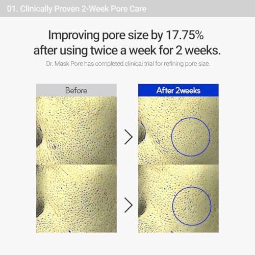 ROVECTIN Dr. Mask Pore for Sebum Control and Pore Treatment, Hydrating, Pore Tightening (.85 fl. oz, 25ml each) 5 Pack