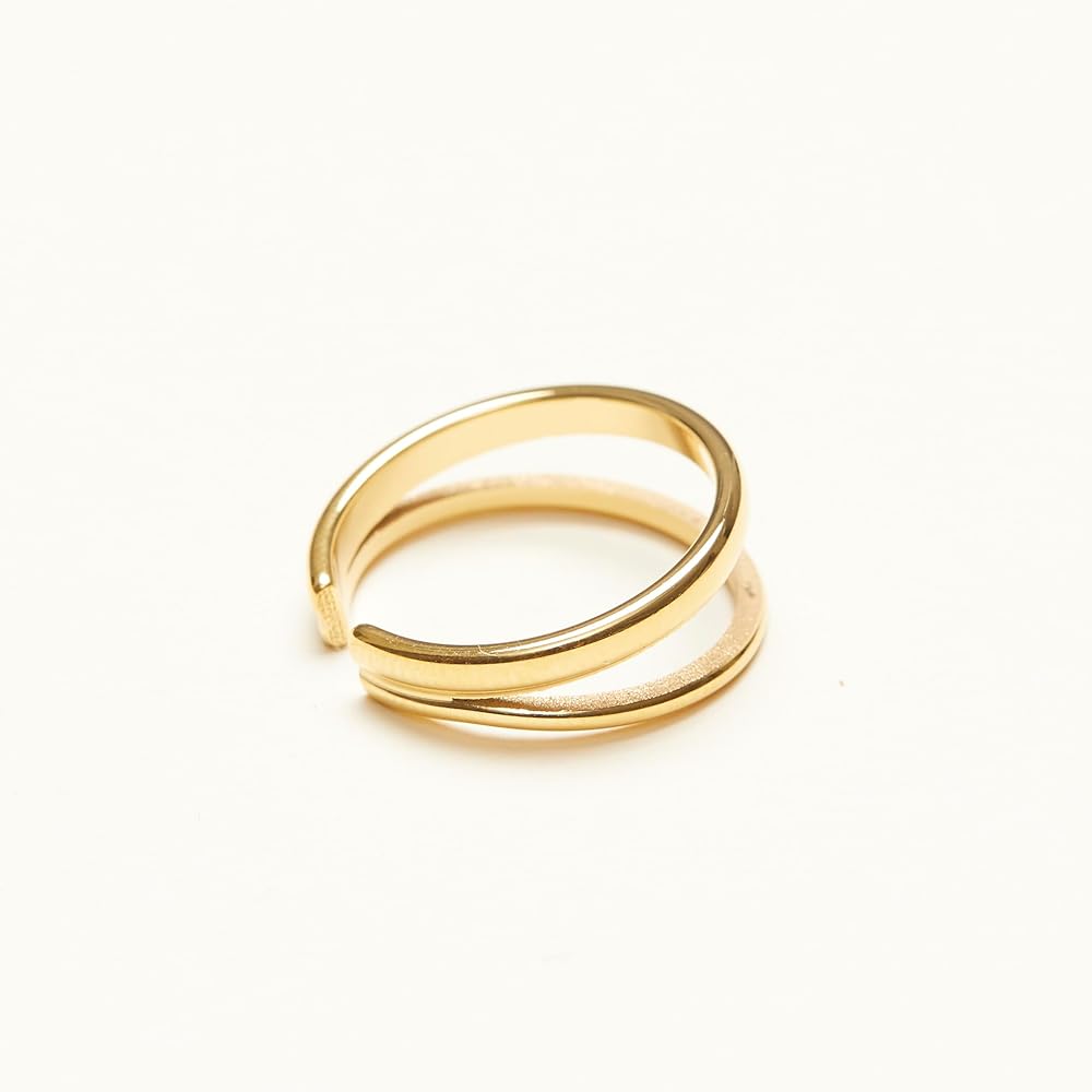 Amazon.com: Shapes Studio 18K Gold Plated Double Band