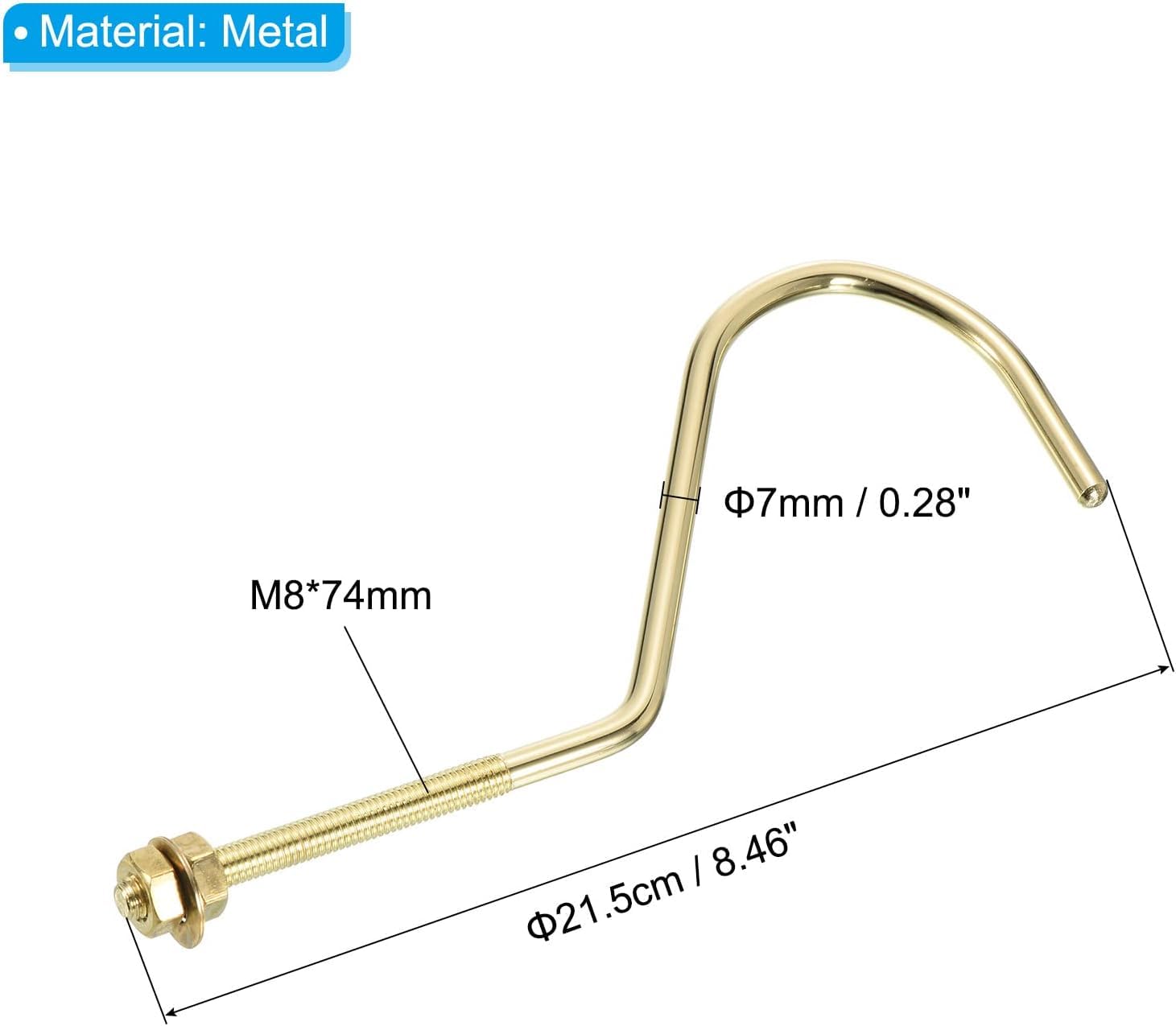 ABA Snooker Billiard Pool Table Brass Cue Stick Golden Hook Strong Table Edge Hook (Pack of 4) 3