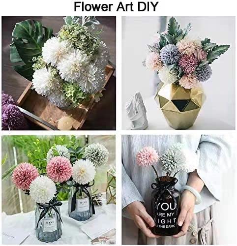Louiesya Artificial Flowers, 10Pcs Fake Flowers Silk Artificial Chrysanthemum Ball Hydrangea Bridal Wedding Bouquet For Home Garden Party Wedding Decor #TOP6