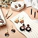 Henoyso 12 Pairs Boho Wooden Earrings for Women Vintage Dangle Geometric Lightweight Studs Resin Statement Earring Christmas Jewelry