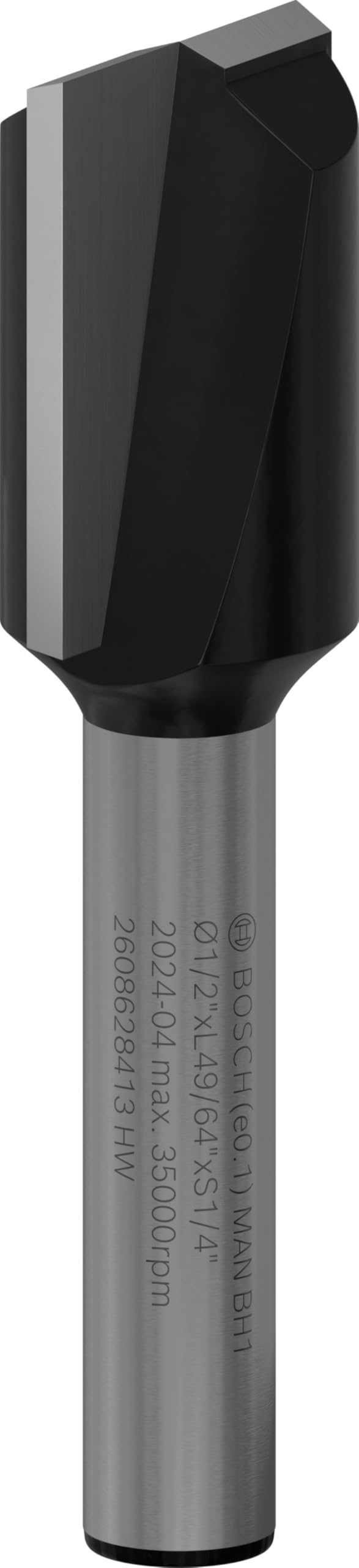 Bosch White 1X Pro Router Bit Straight, Two Flutes (For Softwood, Hardwood, Ø 12,7 Mm, Professional Accessory Hand-Held Router, Trim Router)