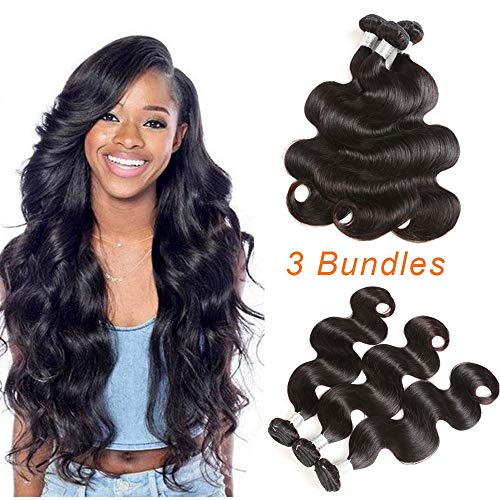 Youth Hair Peruvian Virgin Hair Body Wave 3 Bundles 16” 18” 20” 9A Unprocessed Peruvian Virgin Human Hair Extensions Peruvian Body Wave Bundles Deal Human Hair Weaves for Black Women