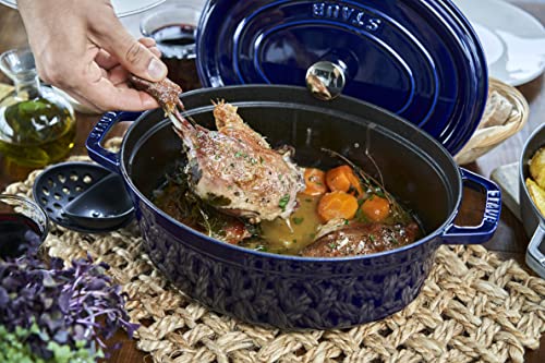 STAUB Cocotte, Gusseisen Bräter, Alle Herdarten inkl Induktion, Oval 31 cm, 5,5 L, Dunkel-Blau – Ansicht 6