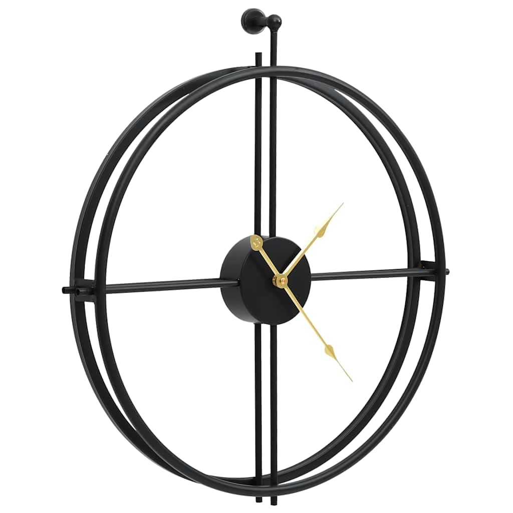 Orologio da parete nero in ferro, diametro 52 cm, funzionamento a batteria con lancette scorrevoli, quadrante analogico, silenzioso, per soggiorno, ufficio, cucina, design industriale moderno