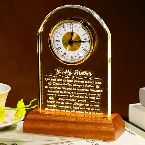 Arikyrist Fathers Day Brother Gifts from Sister Glass Brothers Clock