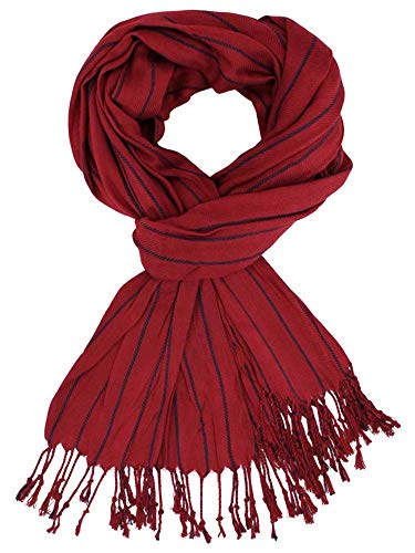 Luxury Divas Pinstripe Unisex Scarf Wrap With Fringe2