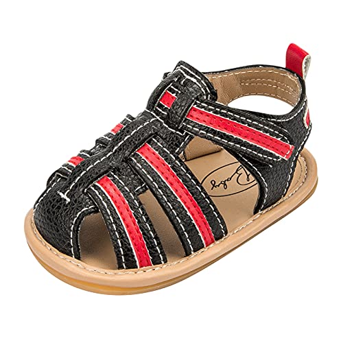 Toddler Boy Sandals Shoes Sandals Walking Toddler Baby Rubber Non-Slip Boys First Kids Girls Baby Shoes (Black, 11)