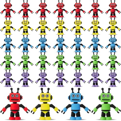 Vertintong 25 Pcs Colorful Mini Robot Figure Toy Tiny Robot Figurine Statue for Kid for Bot Party Favor Christmas Stockings Filler Gift Cake Toppers...