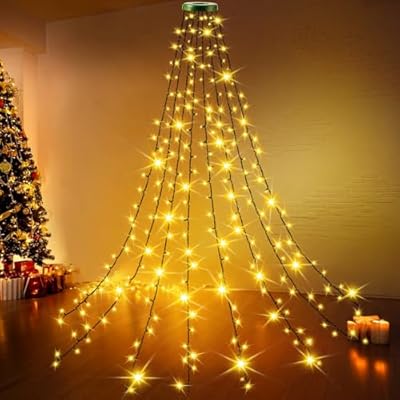 Joltix 200LED Luces Arbol Navidad 8 Modos Luces de Navidad Luces arbol Navidad Exterior Fácil de instalar,Adecuada para Celebrar Navidad Halloween 2M 200LEDS