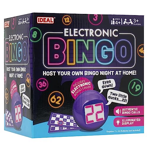 Ideal | Electronic Bingo: Host your own Bingo night at home! | Family Games | 3+ Players | Ages 8+ Ideal | Electronic Bingo: Host your own Bingo night at home! | Family Games | 3+ Players | Ages 8+