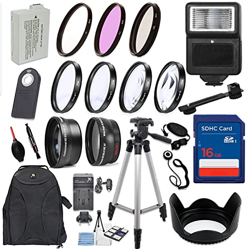 58Mm 17 Piece Accessory Kit For Canon Eos Rebel T5I, T4I, T3I, 650D, 700D Dslrs With Replaceable Lp-E8 Battery, Slave Flash, 16Gb Memory, Hd Filters, Backpack, Auxiliary Lenses & More #TOP2