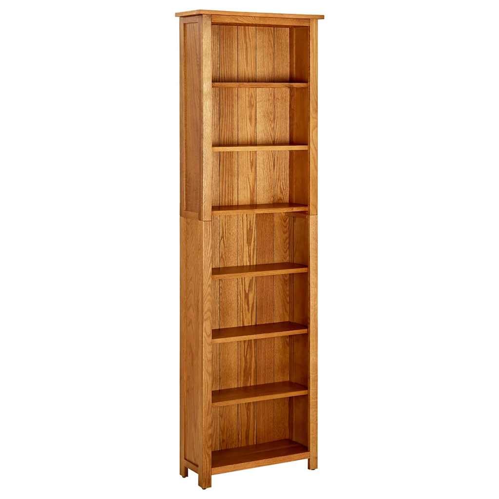 Estantería de roble de 60 x 22 x 200 cm rústica con 7 compartimentos y sujeción de pared