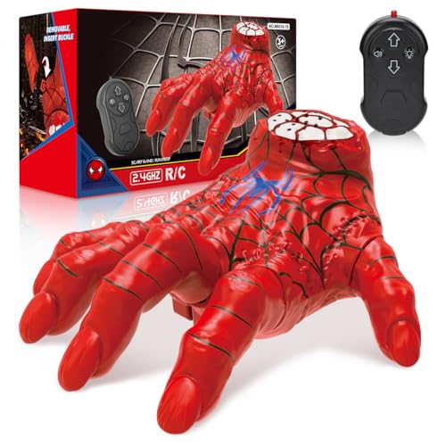 Humzo Halloween Crawling Thing Hand – Spider Hero Model, Remote Control Toy with Spooky Sound & LED Light, Quick-Move, Battery Powered Gift for Kids Birthday Holiday