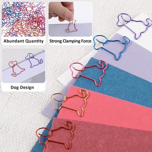 TIESOME 50 Stück bunte Tier-Lesezeichen-Clips, Hund Katze Metallklammern, lustige Bürogeschenke (Dogs)
