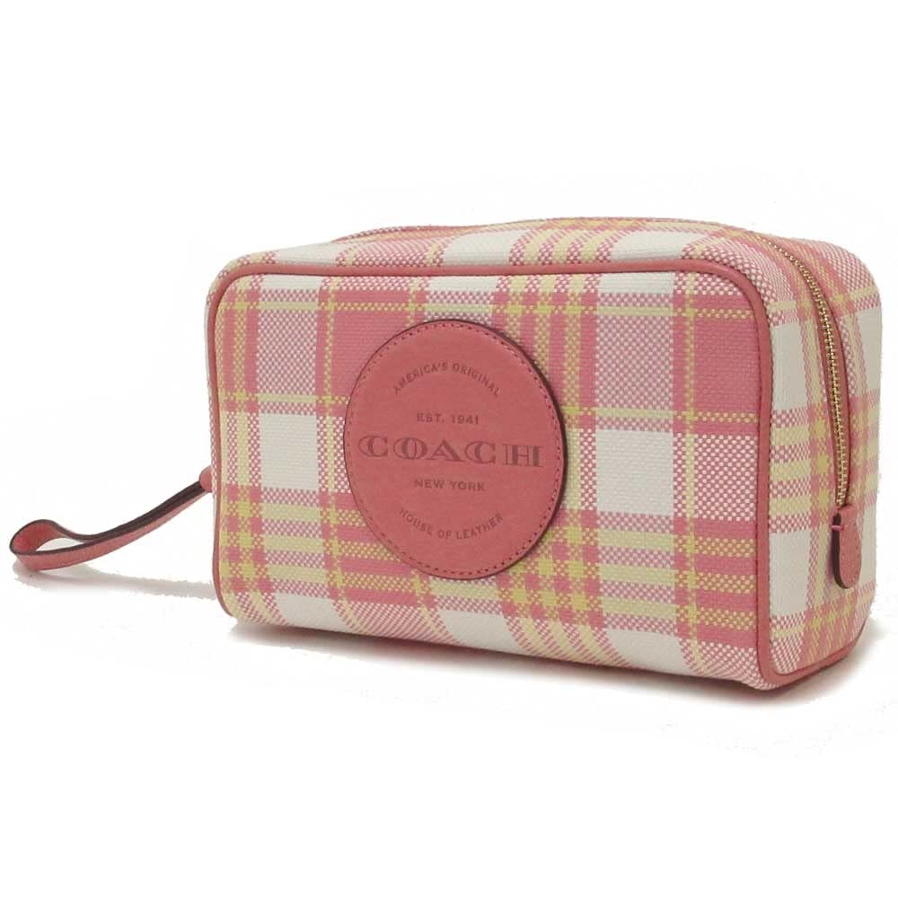 Women's Dempsey Boxy Cosmetic Case 20 (Jacquard - Garden Plaid Print - Taffy)