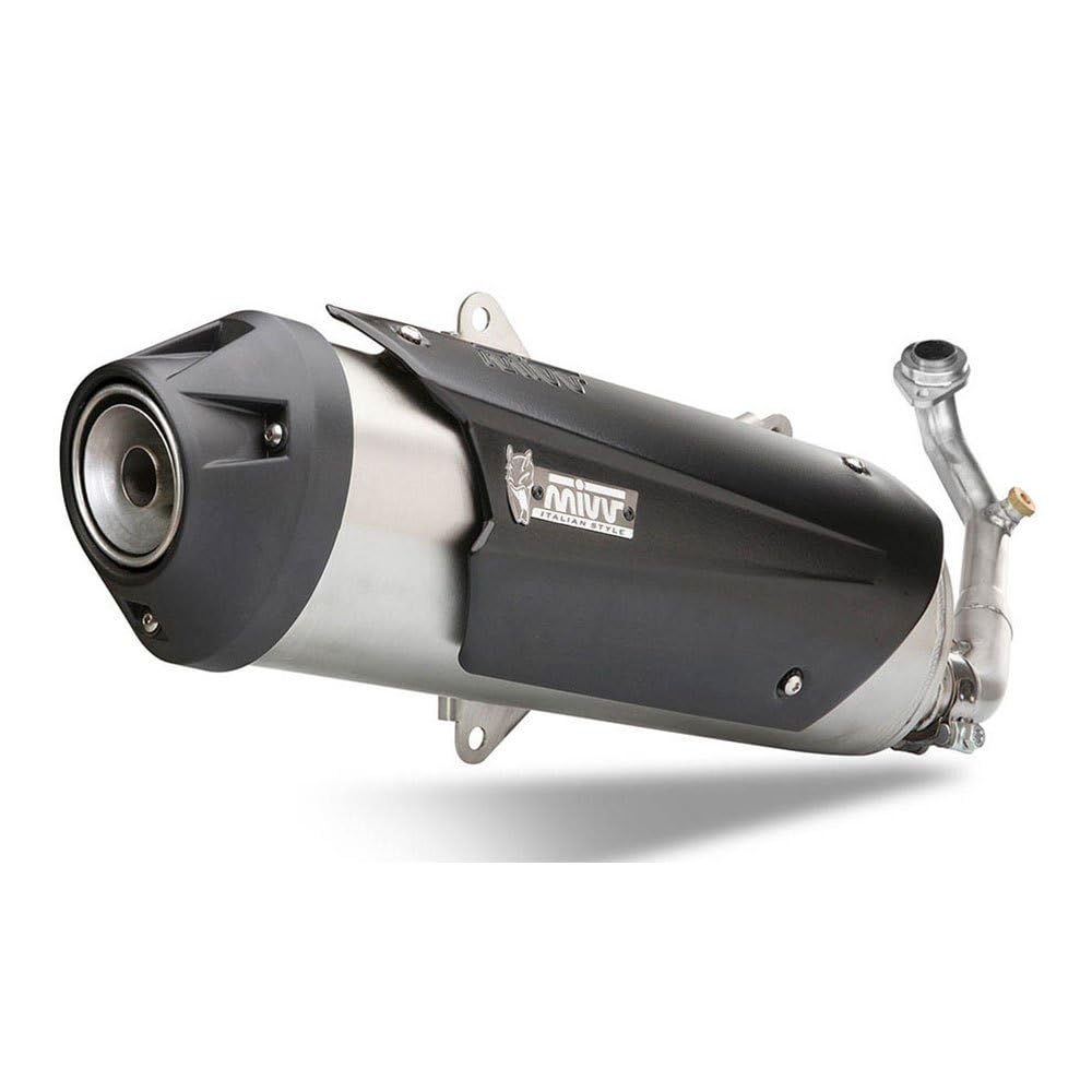 MIVV Ligne complète Urban INOX Silencieux INOX brossé/Casquette abs Noir Piaggio mp3 400