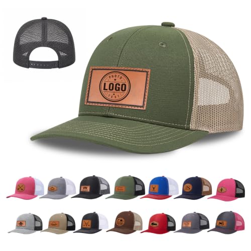 Image of Custom Hats for Men and Women, Personalized Baseball Cap with Leather Patch