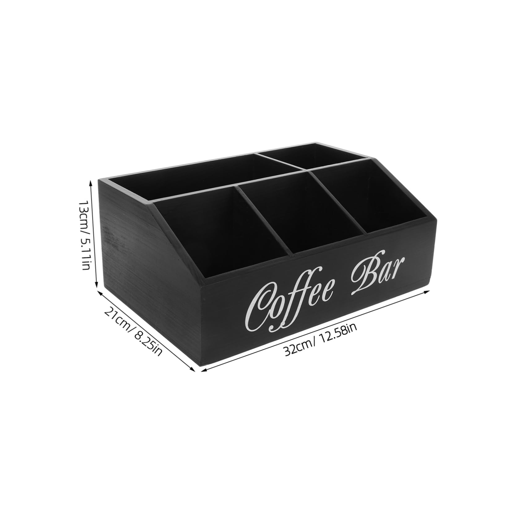 SOLUSTRE Holz Kaffee-organizer Für Arbeitsplatte Kaffeebar-organizer Aufbewahrungsbox Für Kaffee-zubehör Zuckerpäckchen Papiertücher Strohhalme
