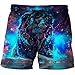 Pantalones Cortos Hombres Mujeres 3D Impreso Lion Head Summer Beach Shorts Pantalones De Playa De Secado Rápido Outdoor Leisure Swim Trunks Pocket Elasticted Waist Board Surfing Pants-3Xl