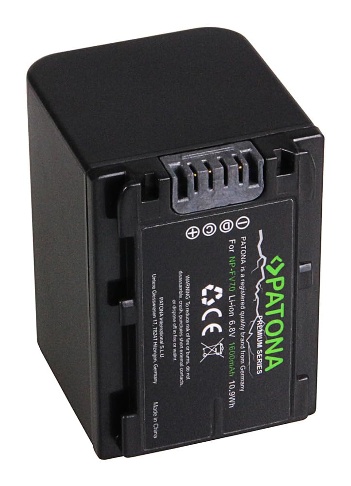 PATONA 2X Batterie NP-FV70 1600 mAh – pour Sony Handycam