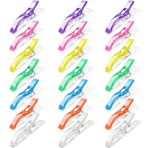 Large Sewing Clips Fabric Clips, 21 Count, Assorted 7 Bright