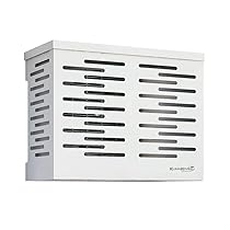 3S SuperSamaStore Copri Condizionatore Esterno Protettivo Rigido a Griglia per Unità Esterna Climatizzatore Klimakover, Mascherina Copertura Motore Climatizzazione, Alluminio, Bianco, 90 x 70 x 45 Cm