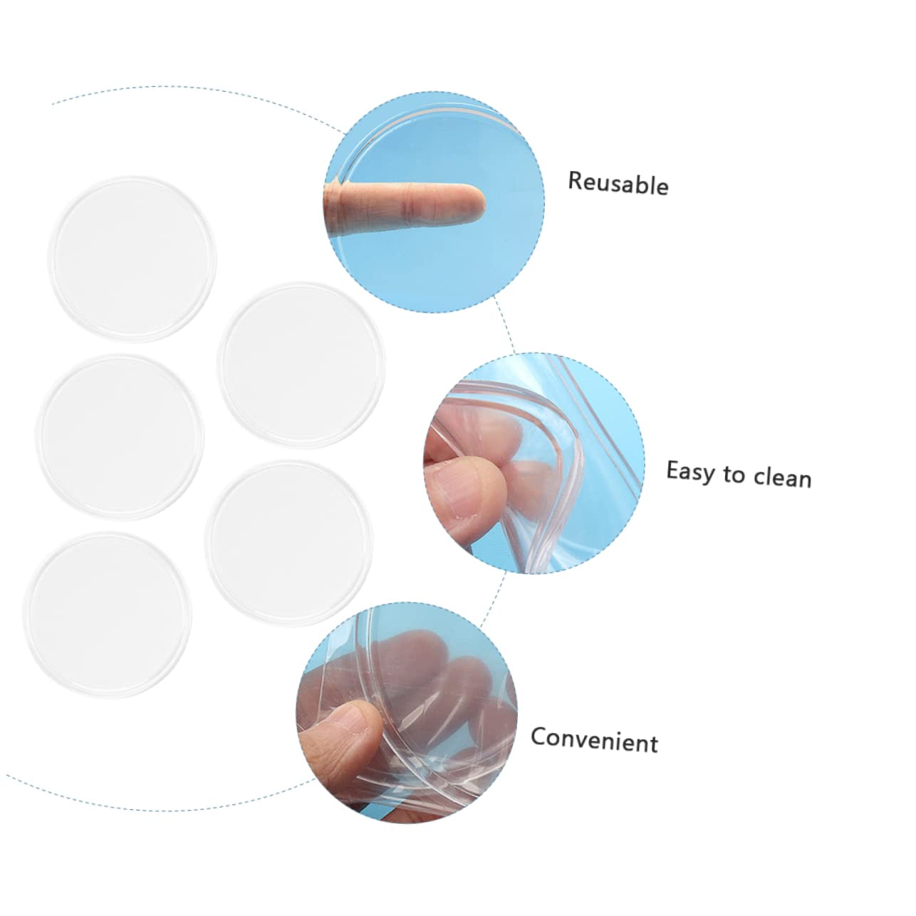 TOVINANNA Silicone Eyelash Holder Pad 5pcs Set Anti-static Gentle on Lashes for Eyelash Extension Work