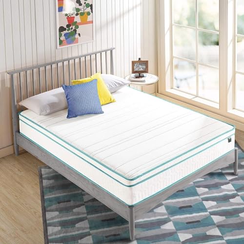 ZINUS 10 Inch Memory Foam Spring Hybrid Mattress, Queen, Euro Top, Green Tea-Infused Foam, CertiPUR-US Certified
