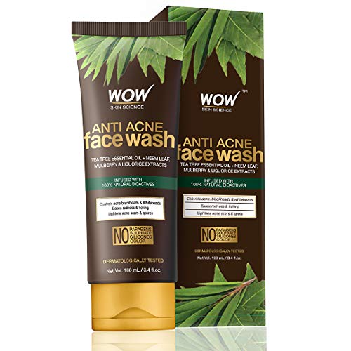 WOW Skin Science Anti Acne Face Wash - Oil Free - No Parabens, Sulphate, Silicones & Color