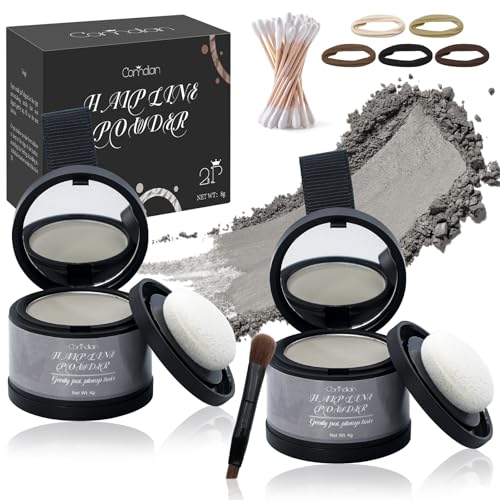 2 Pack Hairline Powder for Women and Men, Used to Root Touch Up Hair Color, Thinning and Gray Hair...