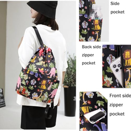 Image of MOCA Drawstring Gym Sports Backpack Lightweight Multipurpose Daypack Travel School College Daily Storage Carry Suitable Men Women Kids Adults Fitness Accessory