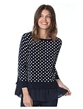 Chaps Women's Mock-Layer Polka-Dot Top, Capri Navy (Large)
