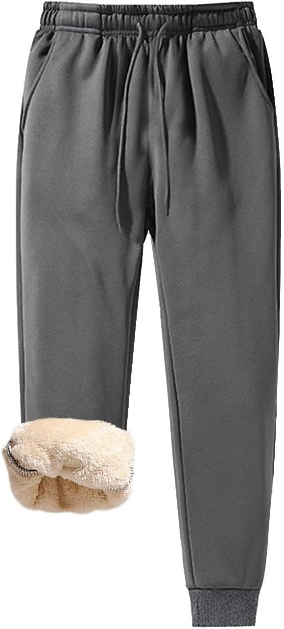 DTREEL Pantaloni termici da uomo in pile, lunghi, invernali, caldi, termici, con tasche