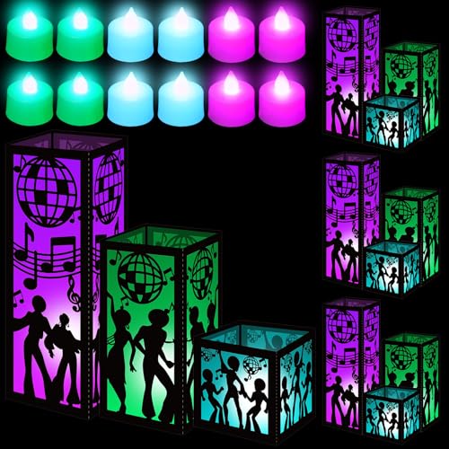 12 Sets Disco Centerpieces for Table 3 Size 70s Disco Ball Dancer...