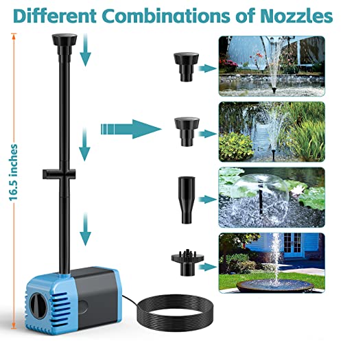 Image of POPOSOAP Solar Fountain Pump 12W, Solar Water Fountain Pump with 160GPH Submersible Pump Adjustable Flow for Outdoor Fountain, Pond, Fish Tank, Garden, Pool, Water Features