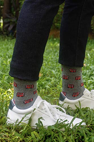 Image of Mint & Oak Printed Crew Socks For Men, Soft Cotton Calf Length Socks, Colorful Sock Gift For Men, Anti-Microbial & Odour Free, Funky Socks - Gift Box of 3