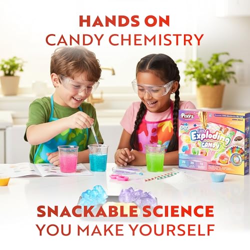 Image of Playz Edible Exploding Candy Making Kit for Kids Age 8-12, 29+ Fun Science
