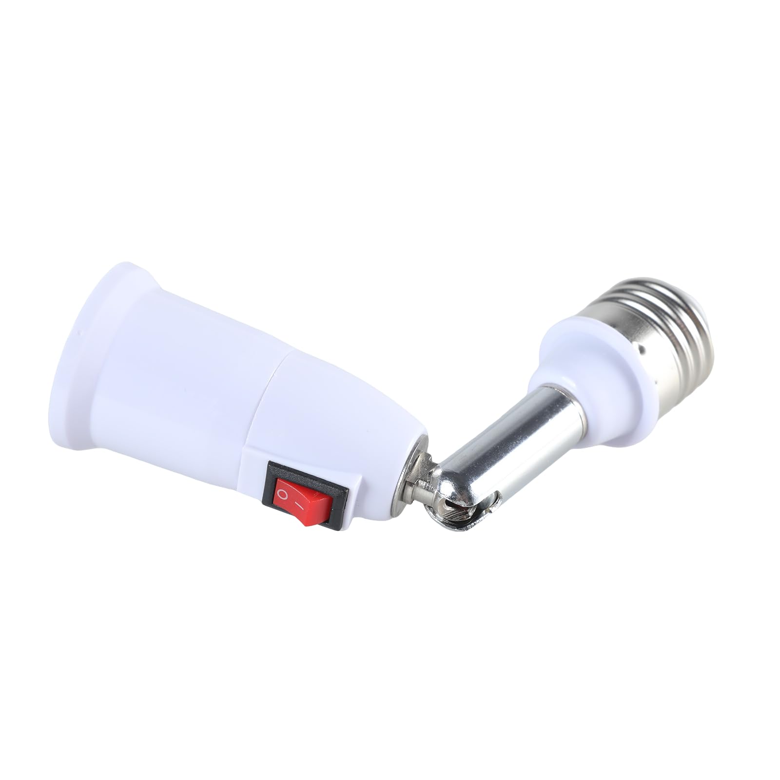 Bbajszx E27 Light Bulb Socket Extender Adapter, 180 Degree Bendable Light Fixture, E27 to Lamp Base Adjustable Adjustable Bulb Holder