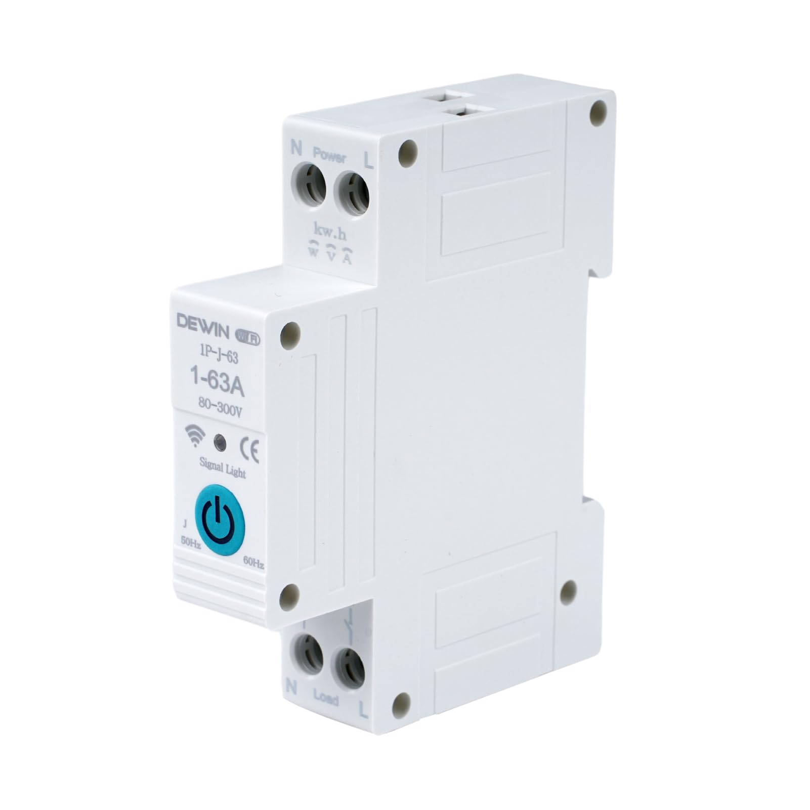 Disjoncteur connecté Tuya smart APP disjoncteur wifi Disjoncteur Intelligent compteur electrique connecté 63A contacteur wifi Charge Overcurrent Protection interrupteur à air 1P-J-63