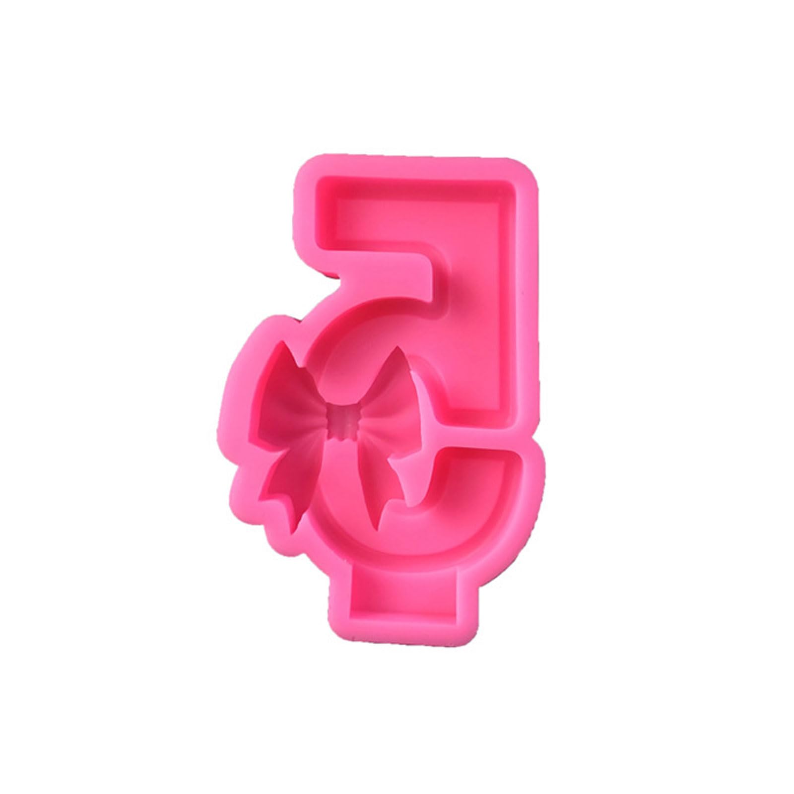 Alksubbm Number Mold Bowknot Baking Silicone Resin Molds Soap Mold for Cake Chocolate Decoration Bowknot Bow Number Silicone Baking Epoxy Resin